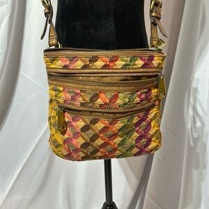 FOSSIL EXPLORER Tapestry Vintage Crossbody Shoulder Bag Tote
